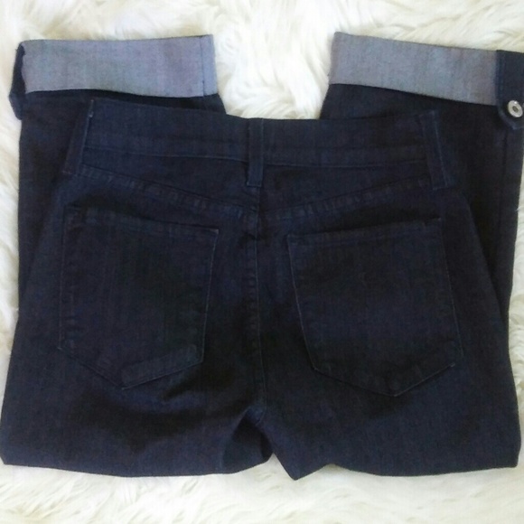 NYDJ Dark Rinse Crop Jeans Rhinestone Tab - Picture 4 of 8